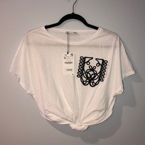Zara T-shirt with embroidered detail